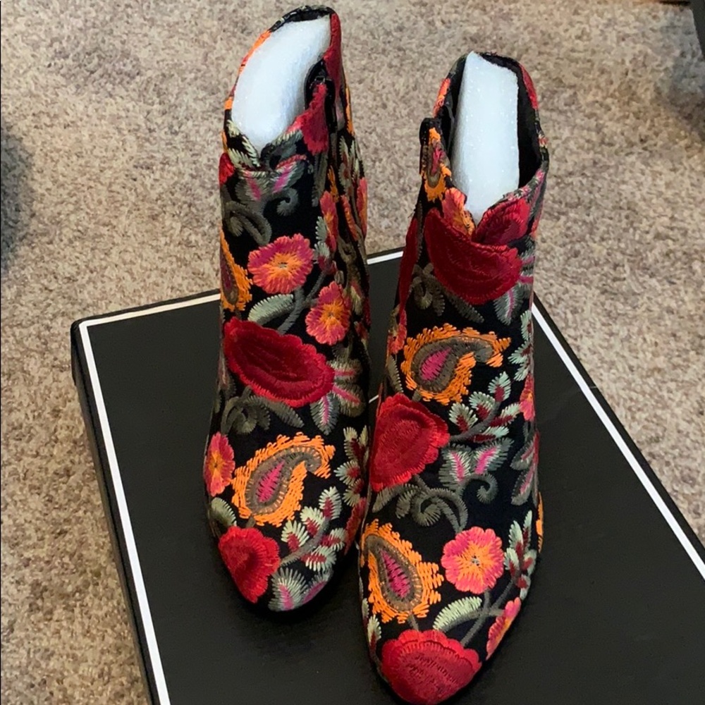 MIA Floral Ankle Booties